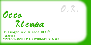 otto klempa business card